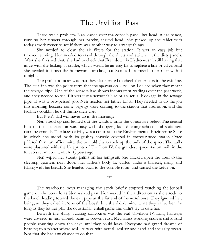 The Urvillion Pass | short story eBook