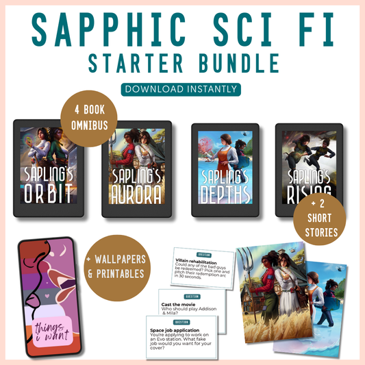 Sapphic Sci-Fi Starter Bundle (Digital): Biokin Omnibus + Extras