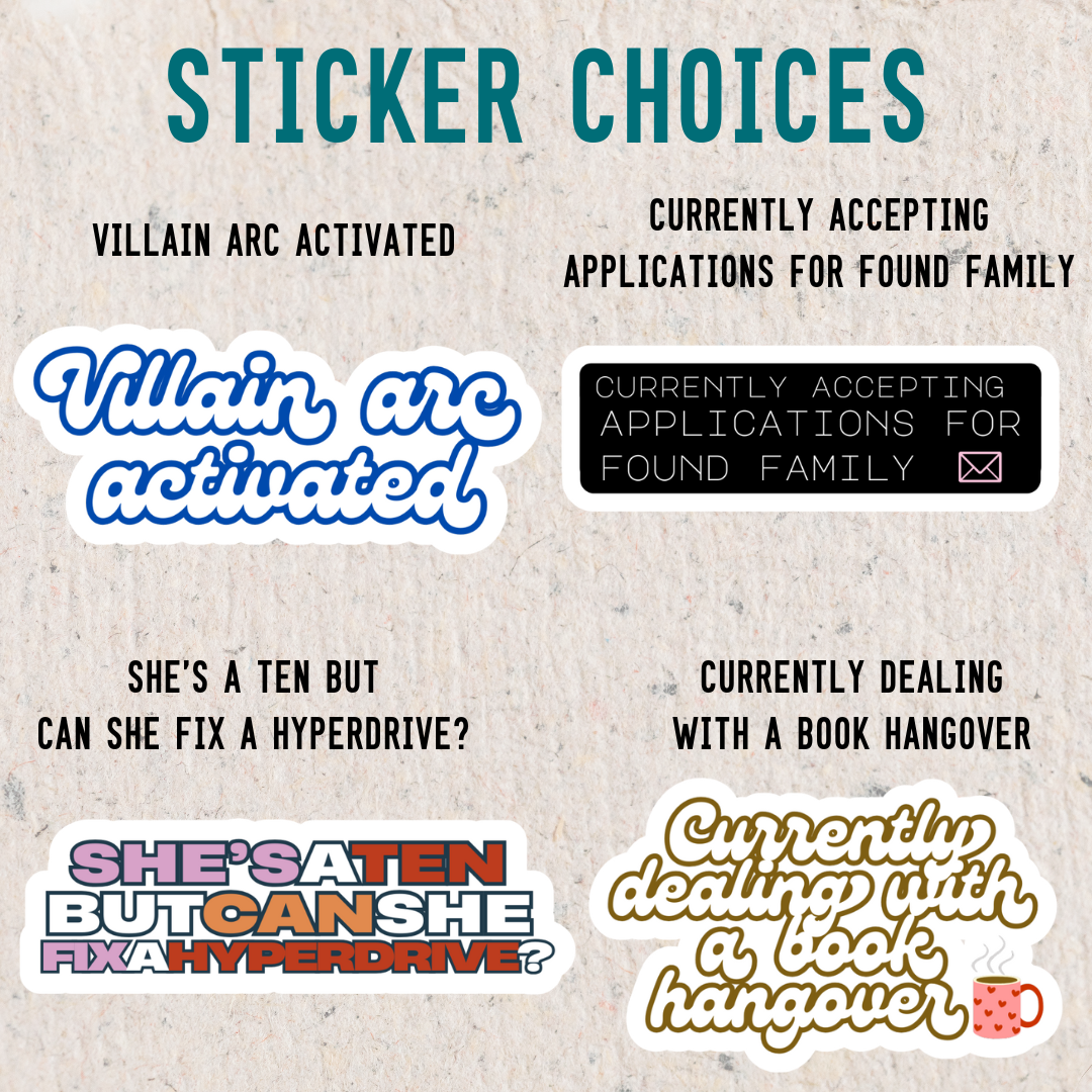 Sticker pack: Pick any 3 + bookish  digital extras