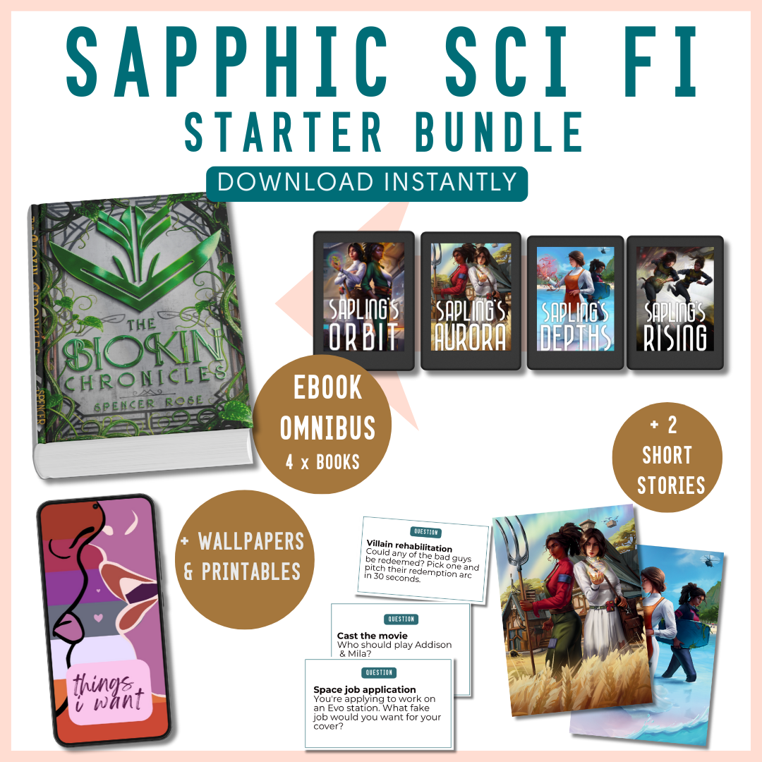Sapphic Sci-Fi Starter Bundle (Digital): Biokin Omnibus + Extras