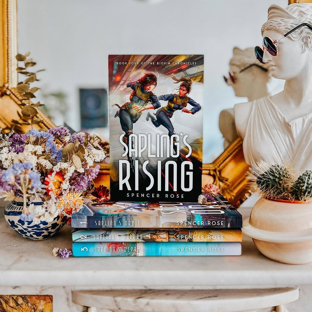 The Biokin Chronicles book stack - image by Sarah Andersen